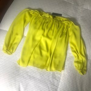 NWT!!✨Neon Yellow Off the Shoulder Top✨